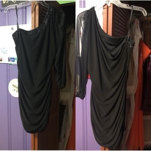Black, one-sleeve, homecoming dress